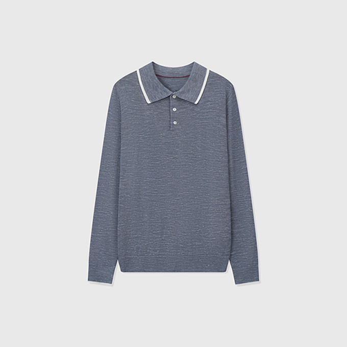 brunello cucinelli flat knit long-sleeve polo shirt